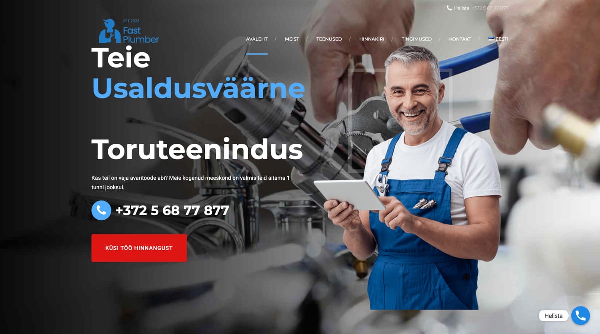 Fast Plumber OÜ – Toruteeninduse veebileht